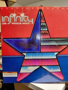 NFINITY USB Mirror Magic Star Red, Blue, White Fourth of July Independence Wall